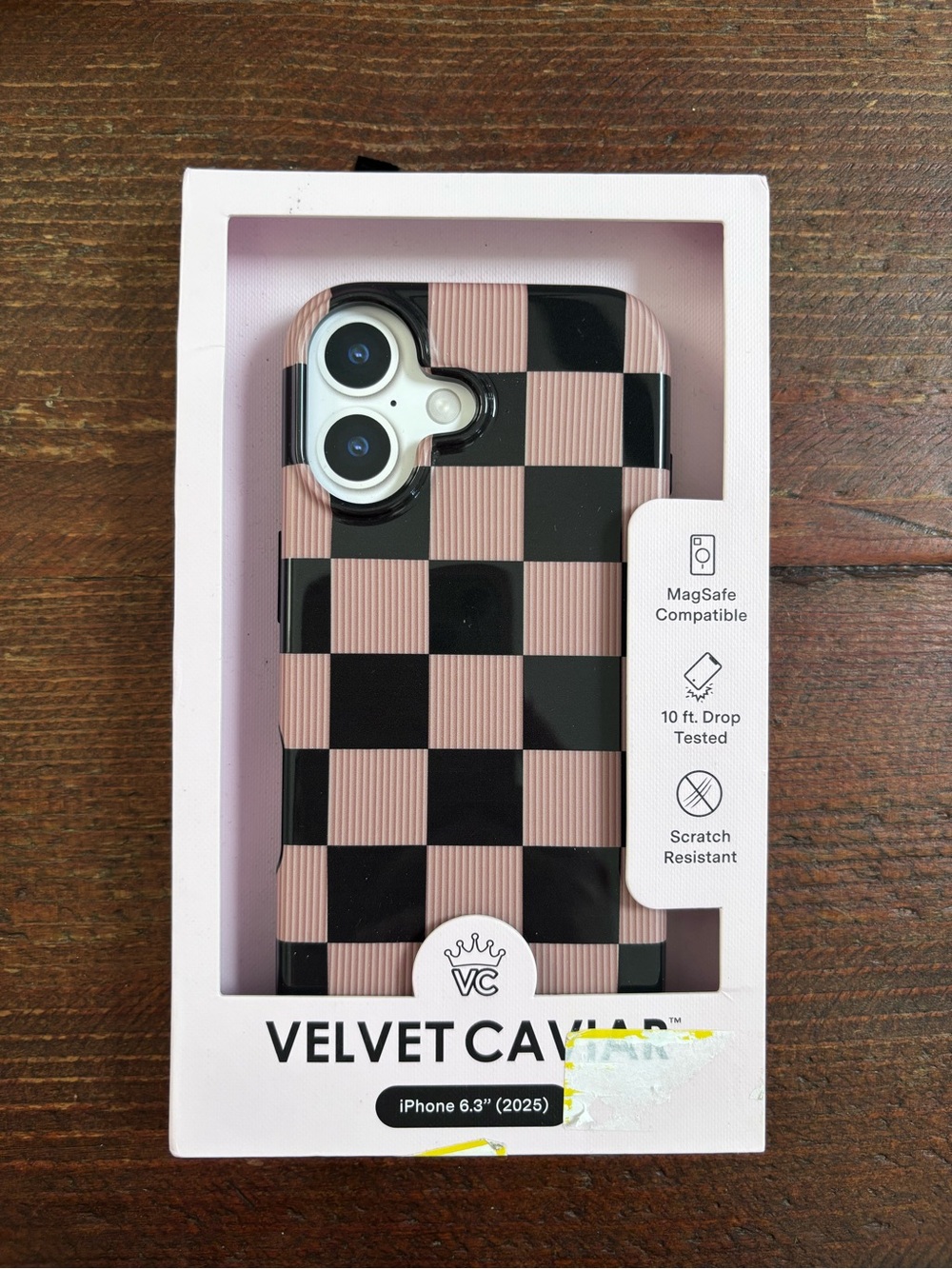 iPhone 17 Velvet Caviar Pink and Black Checkered Case - brand new in box